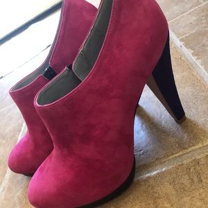 Hot pink ankle booties